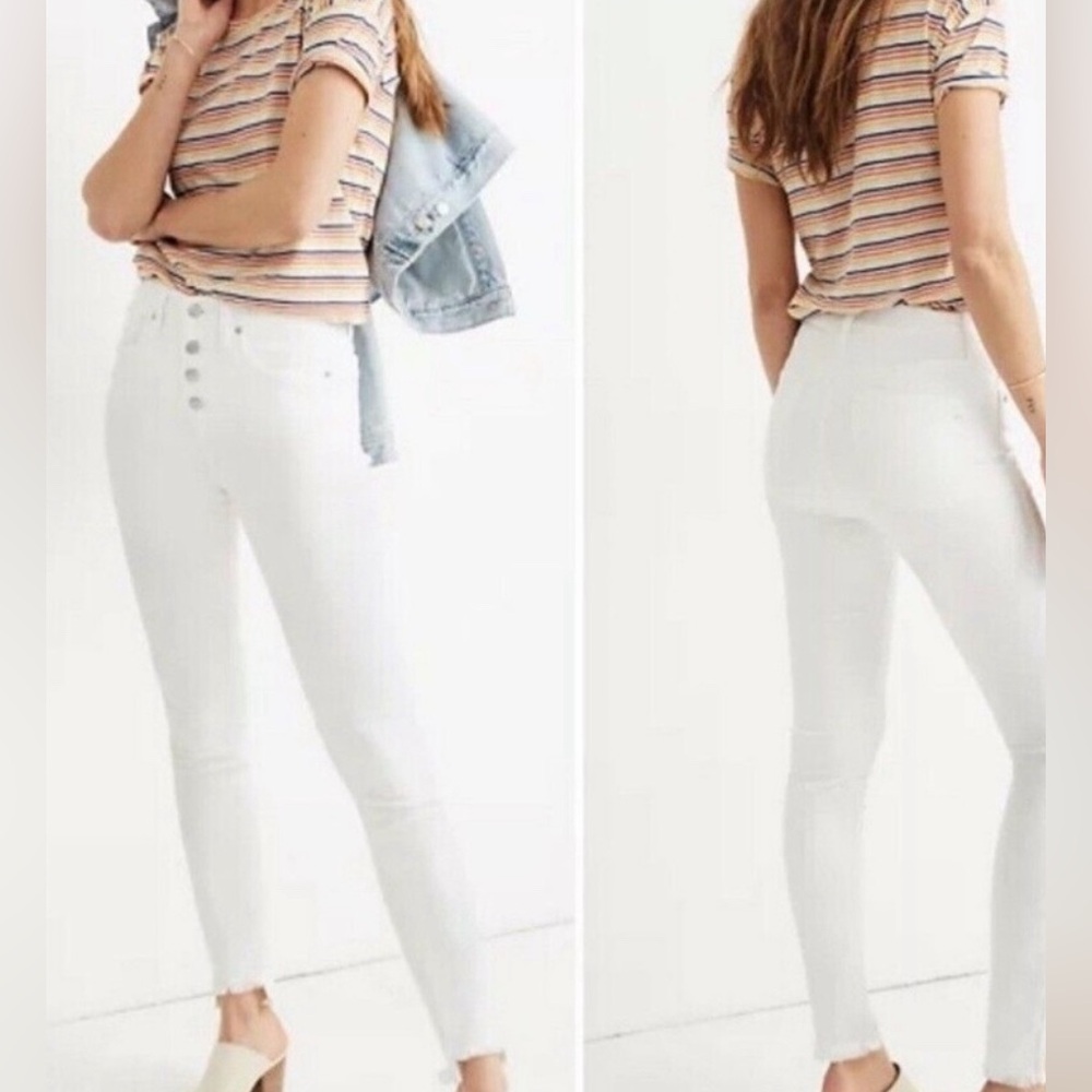 Madewell 9” Mid Rise White Jeans